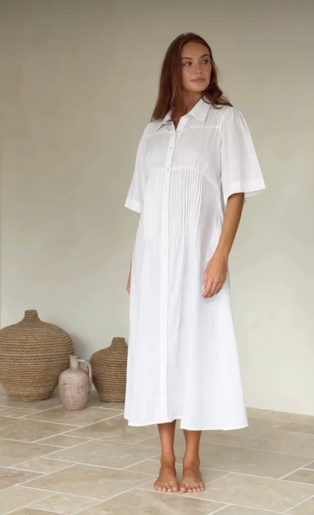 Jamie Linen Dress - White