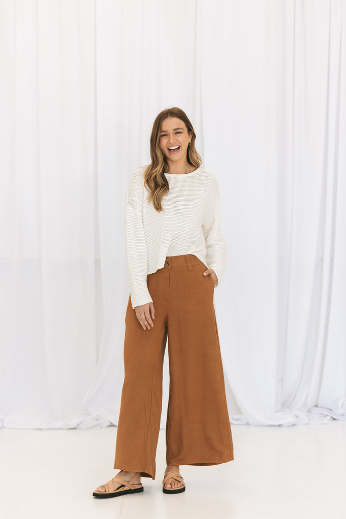 Harry Linen Pants - Tan - Betty Lane 
