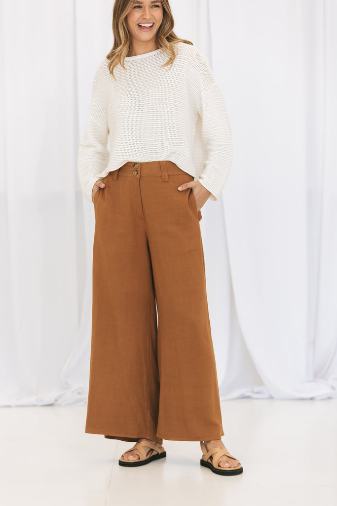 Harry Linen Pants - Tan - Betty Lane 