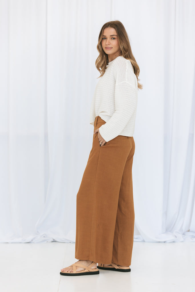 Harry Linen Pants - Tan - Betty Lane 
