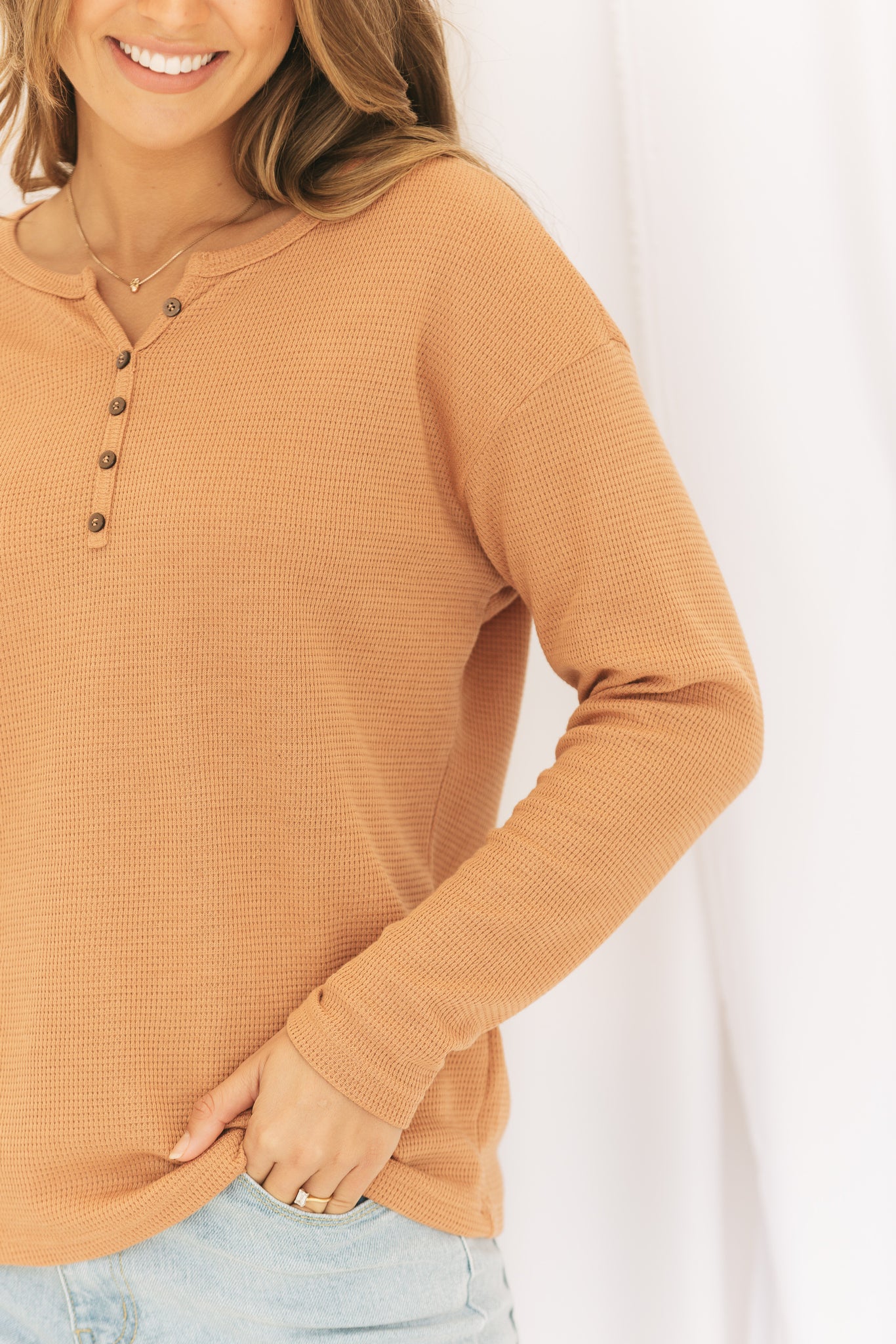 Polly (Waffle) Top Terracotta Betty Lane