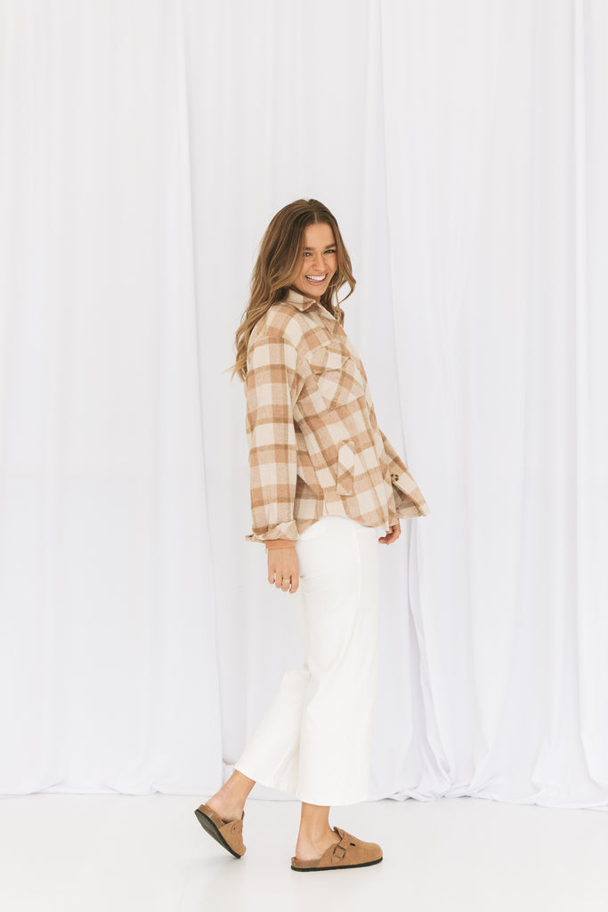 Ellen Wide Leg Jeans - White - Betty Lane 