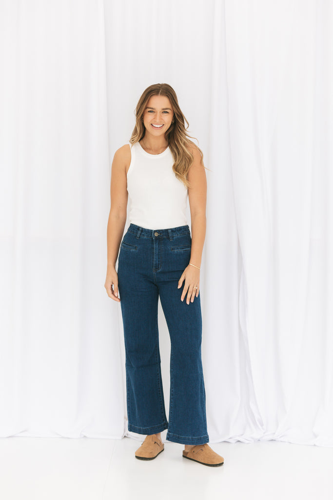 DAISY JEANS - WIDE LEG Size 8-18 - Betty Lane 