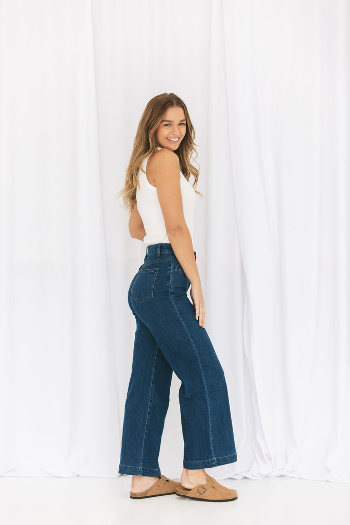 DAISY JEANS - WIDE LEG Size 8-18 - Betty Lane 