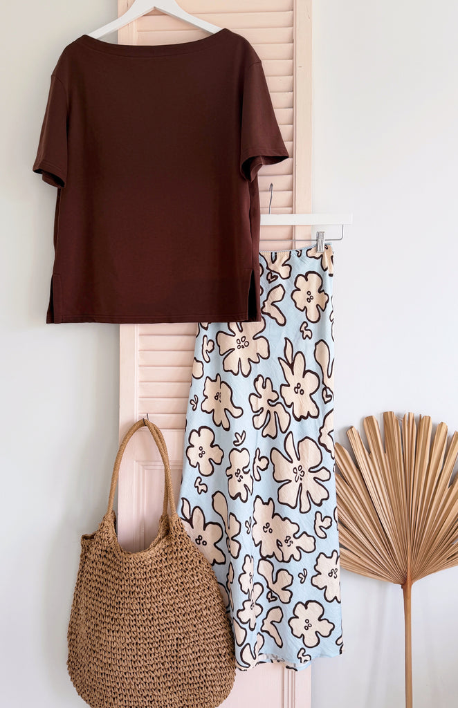 Jersey Cotton Tee - Chocolate