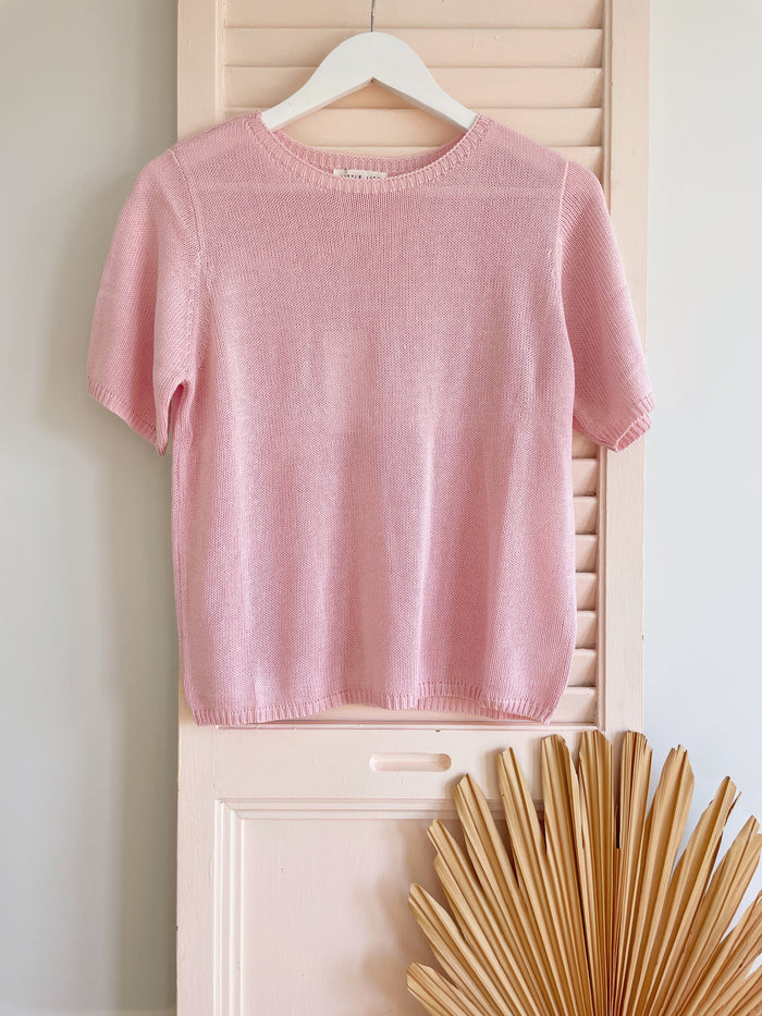 Summer Knit Tee - Baby Pink