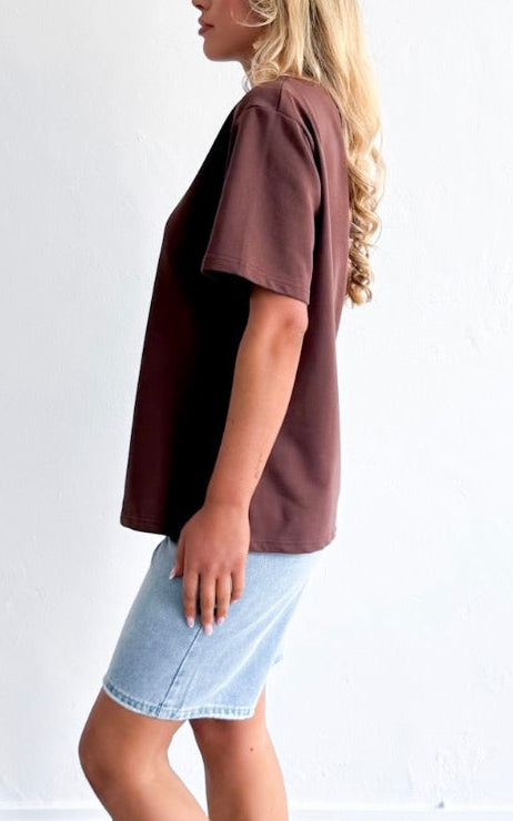 Jersey Cotton Tee - Chocolate