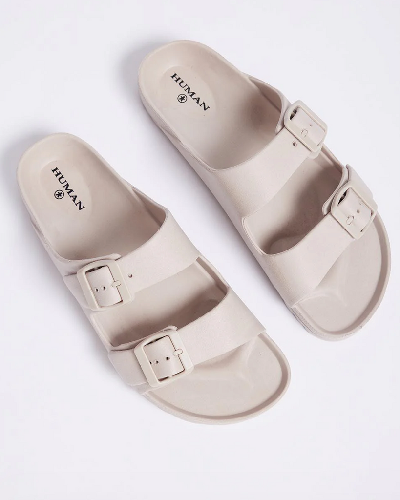 Human Ripe Slides, Rubber Sandals Light Beige 