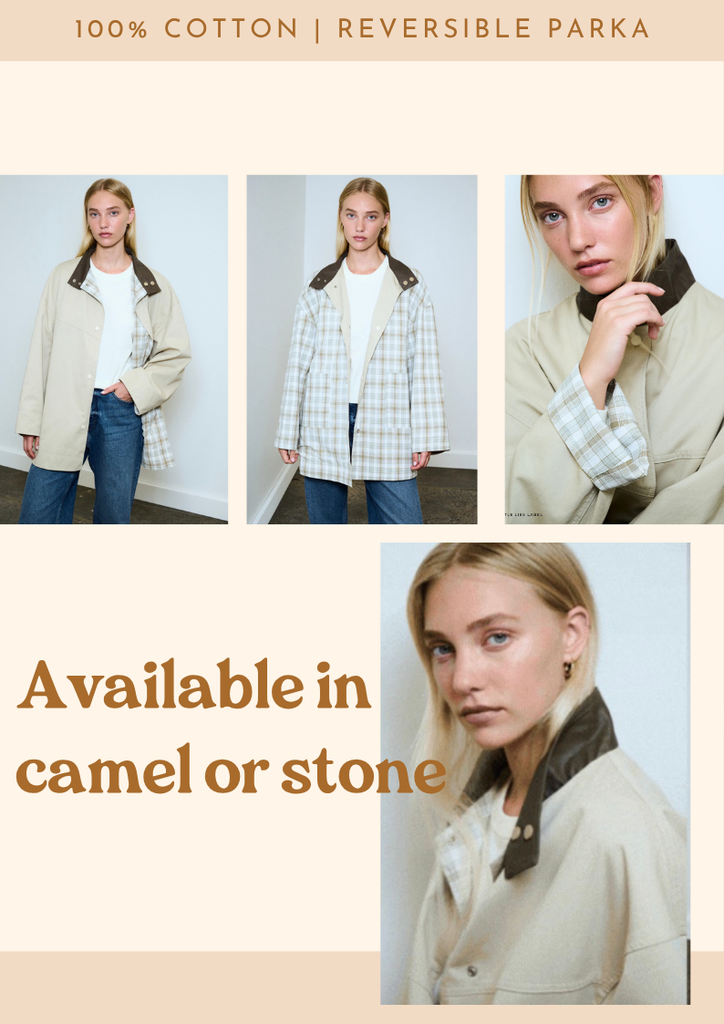 Rylan Reversible Parka - Stone - Betty Lane 