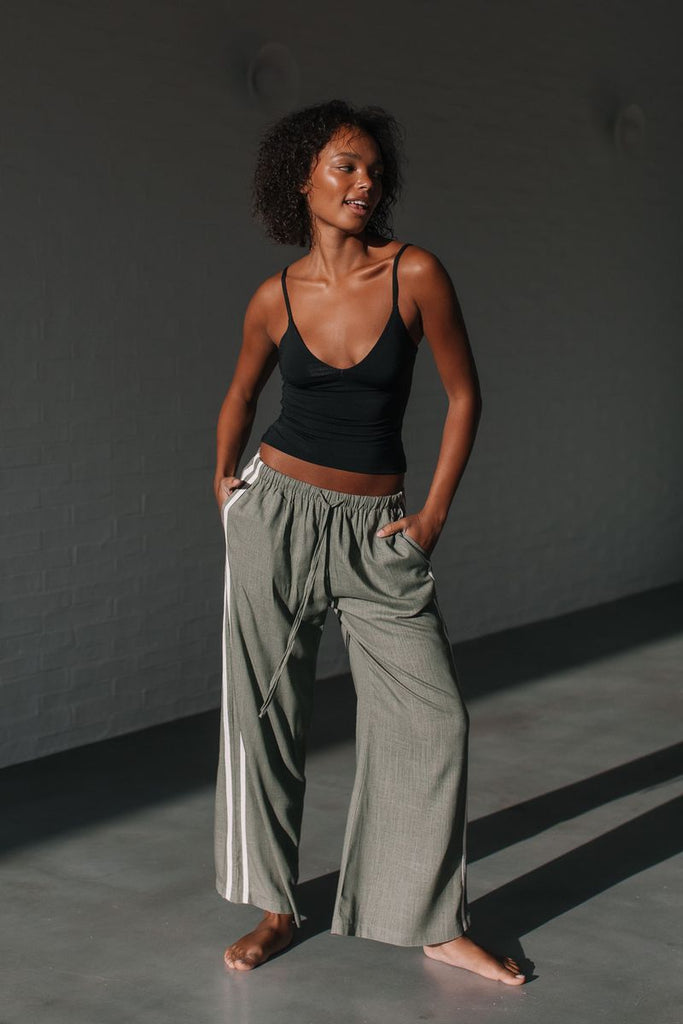 Junie Linen Pants - Khaki