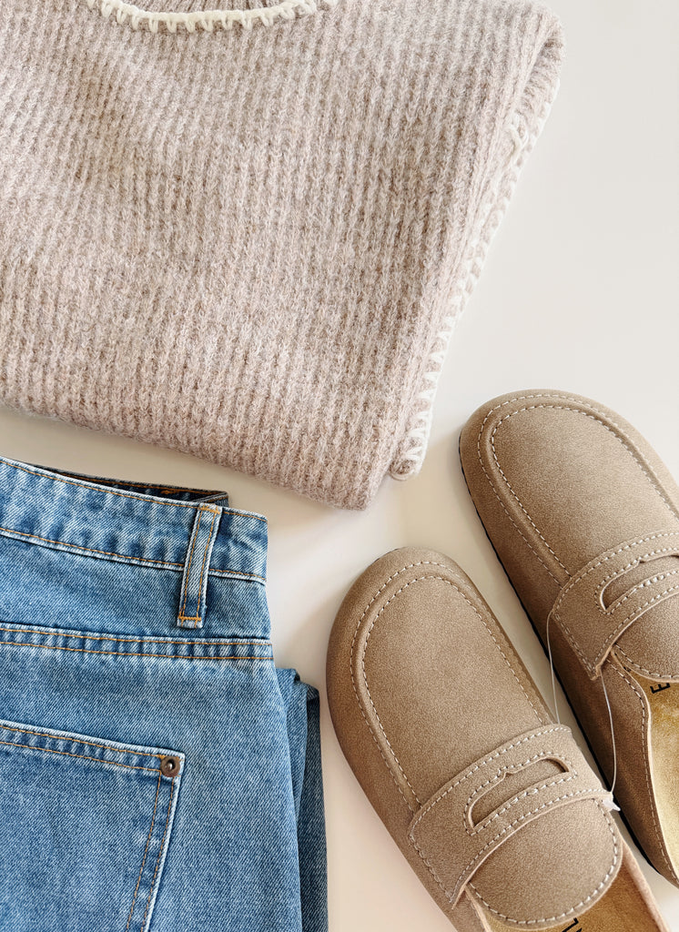 HARBOR SUEDE MULE - OATMEAL - Betty Lane 