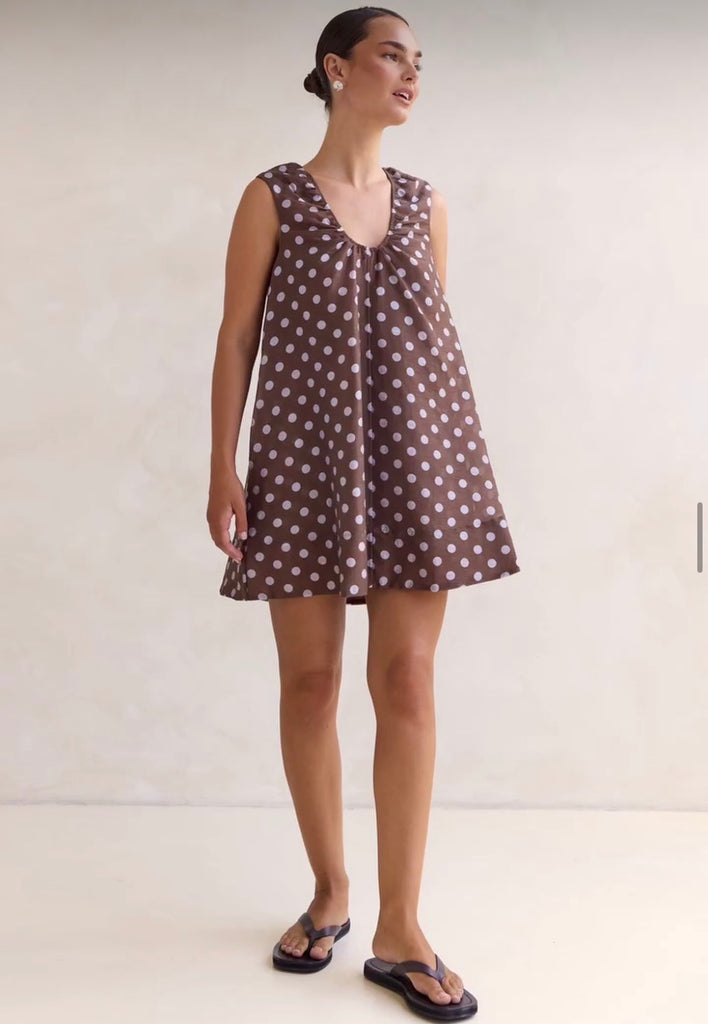 Gigi Mini Dress - Brown