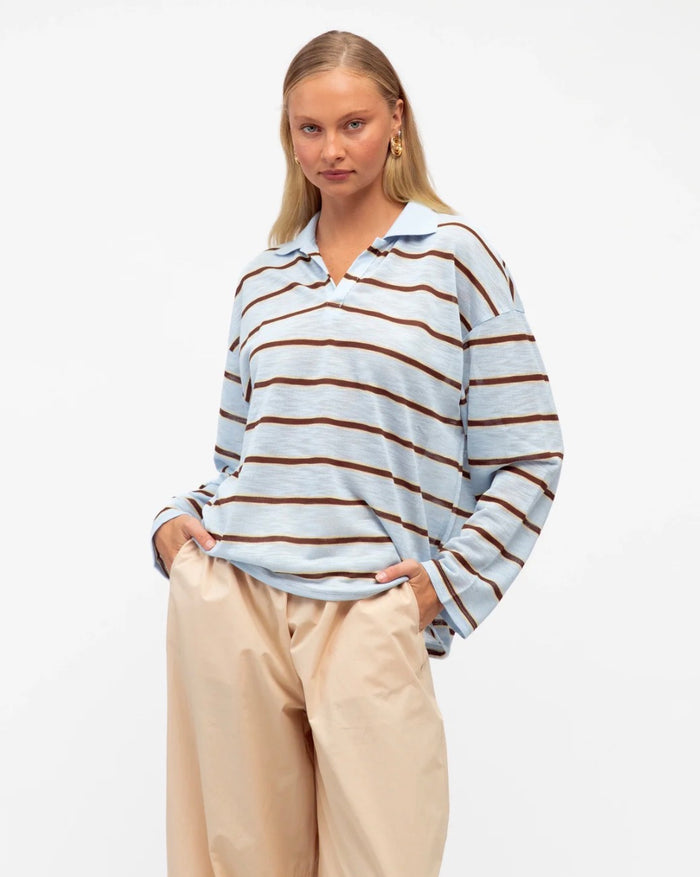 Romie Striped Polo - Blue - Betty Lane 