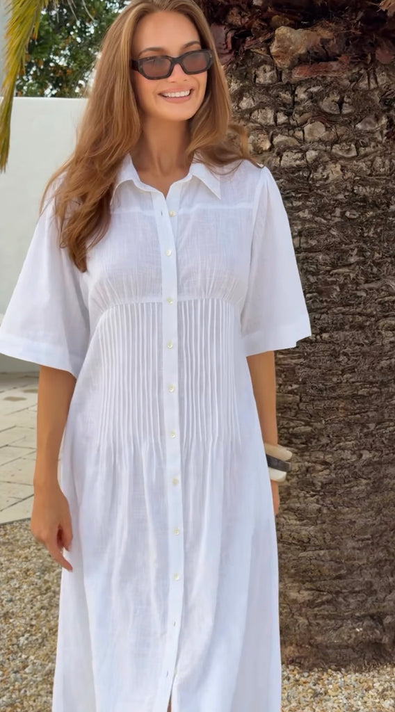 Jamie Linen Dress - White