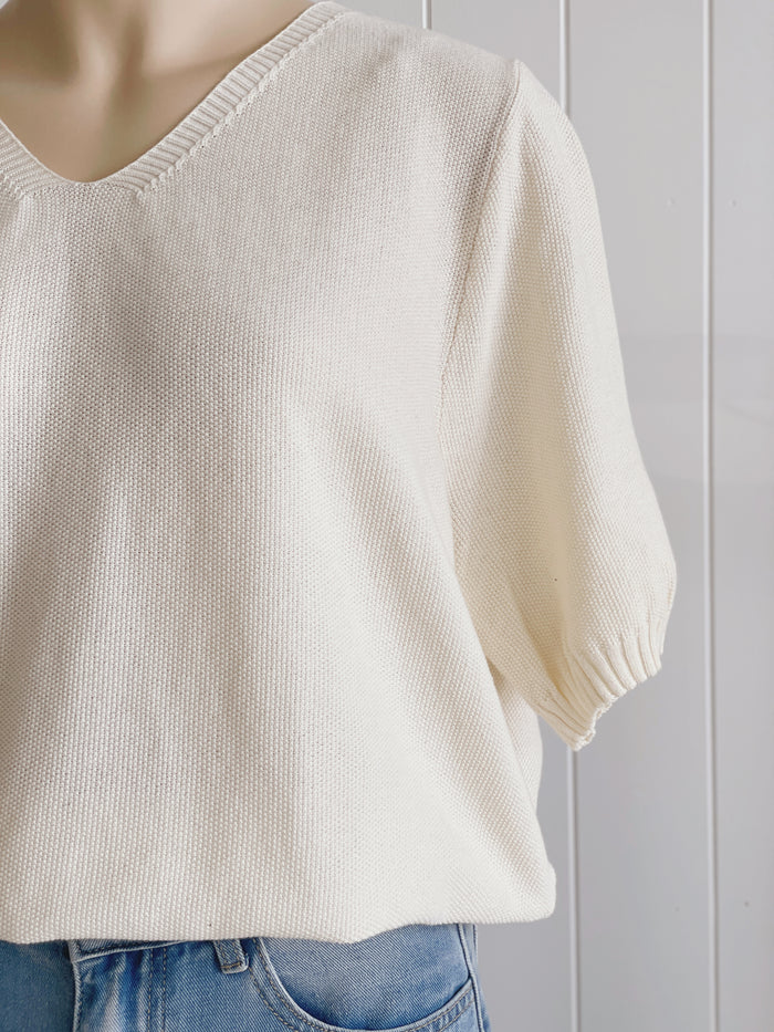 Laura Knit Tee - Ivory