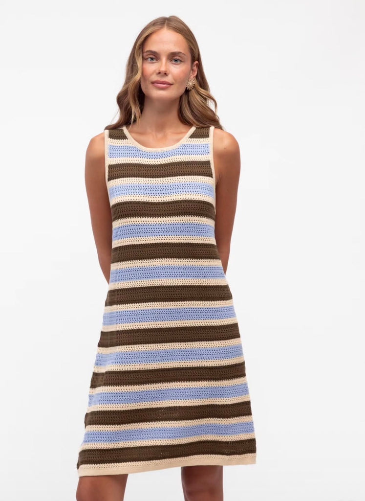 Billie Stripe Dress - Brown - Betty Lane 