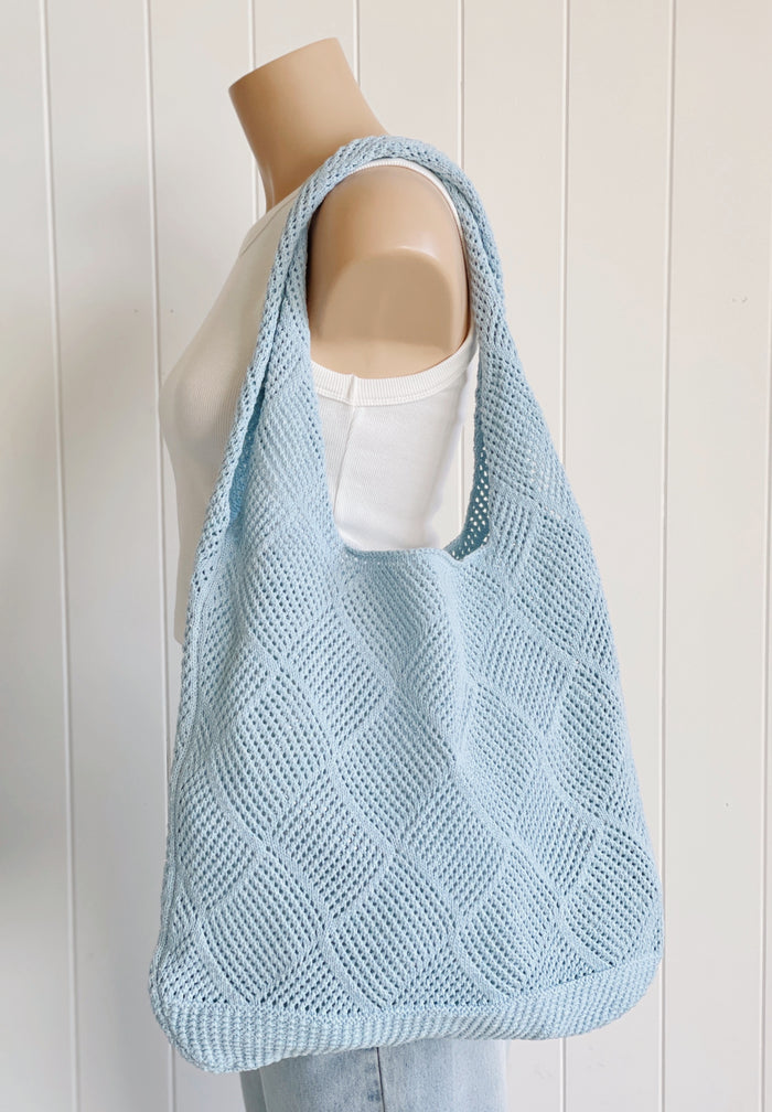 Spring Crochet Bag - Sky Blue