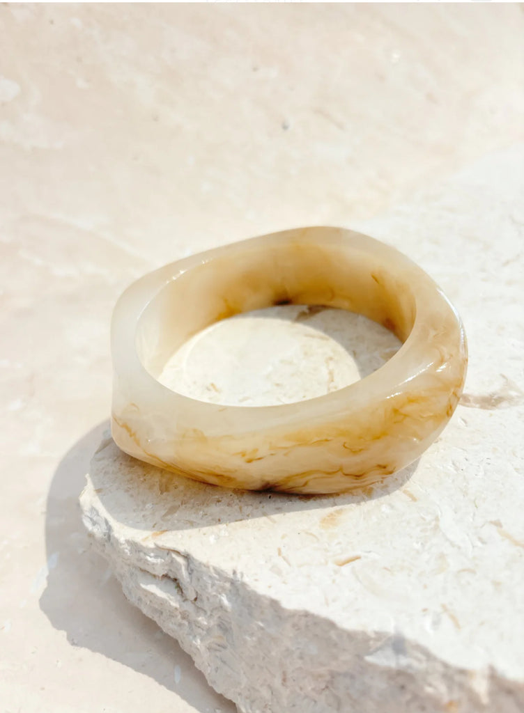 Banksy Bangle - Ivory Resin - Betty Lane 