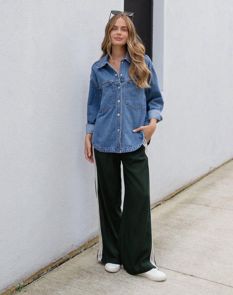 Emerald Racer Pants - Linen