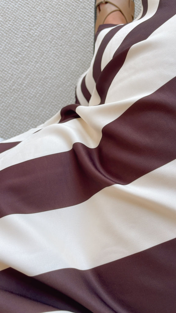 Suri Stripe Skirt - Chocolate