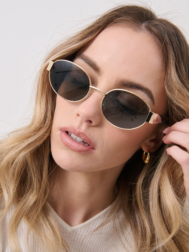 Goldie Oval Sunglasses - Metal - Betty Lane 