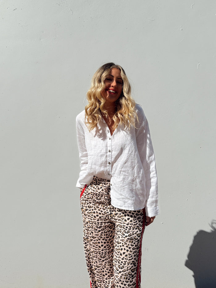 Women's White Linen Shirt