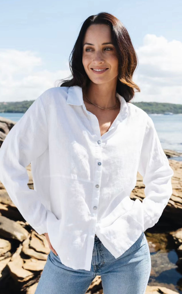 Millie Linen Shirt - White