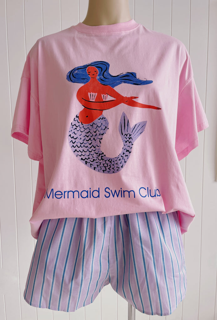 Mermaid Shorts - Blue Stripes - Betty Lane 