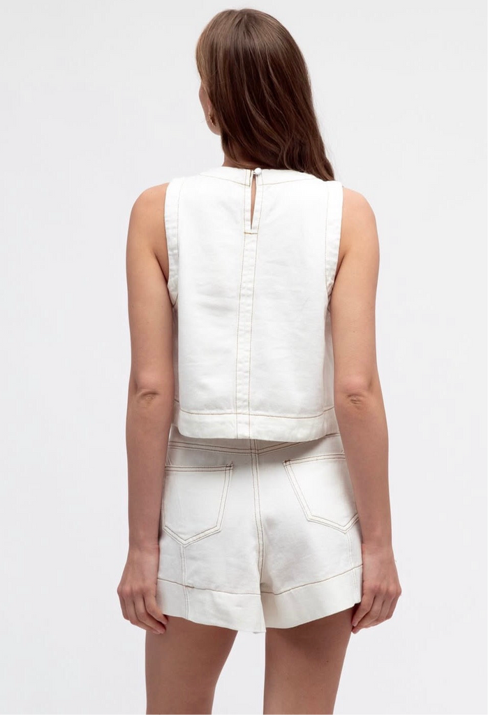 Everyday Denim Shorts - White - Betty Lane 