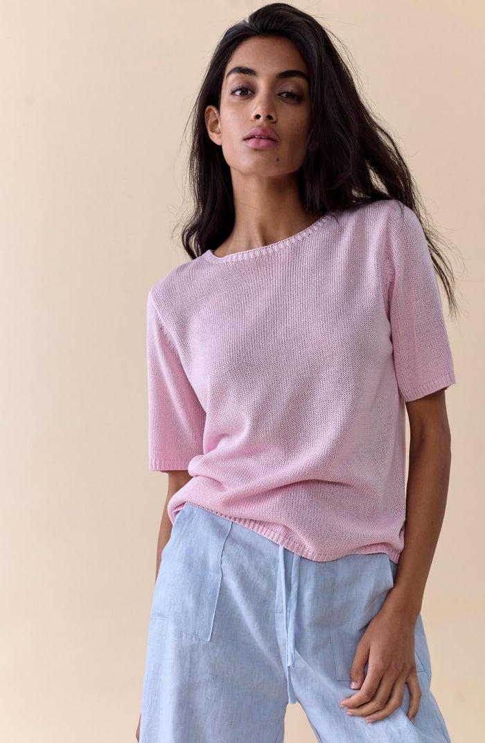 Fine Knit Baby Pink Tee