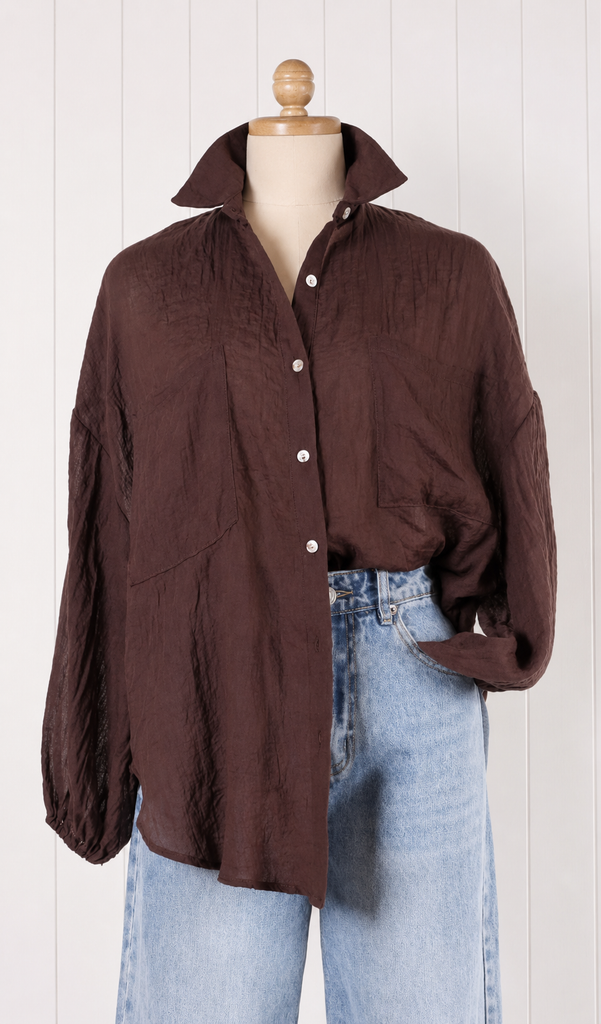 Coco Relaxed Shirt - Chocolate