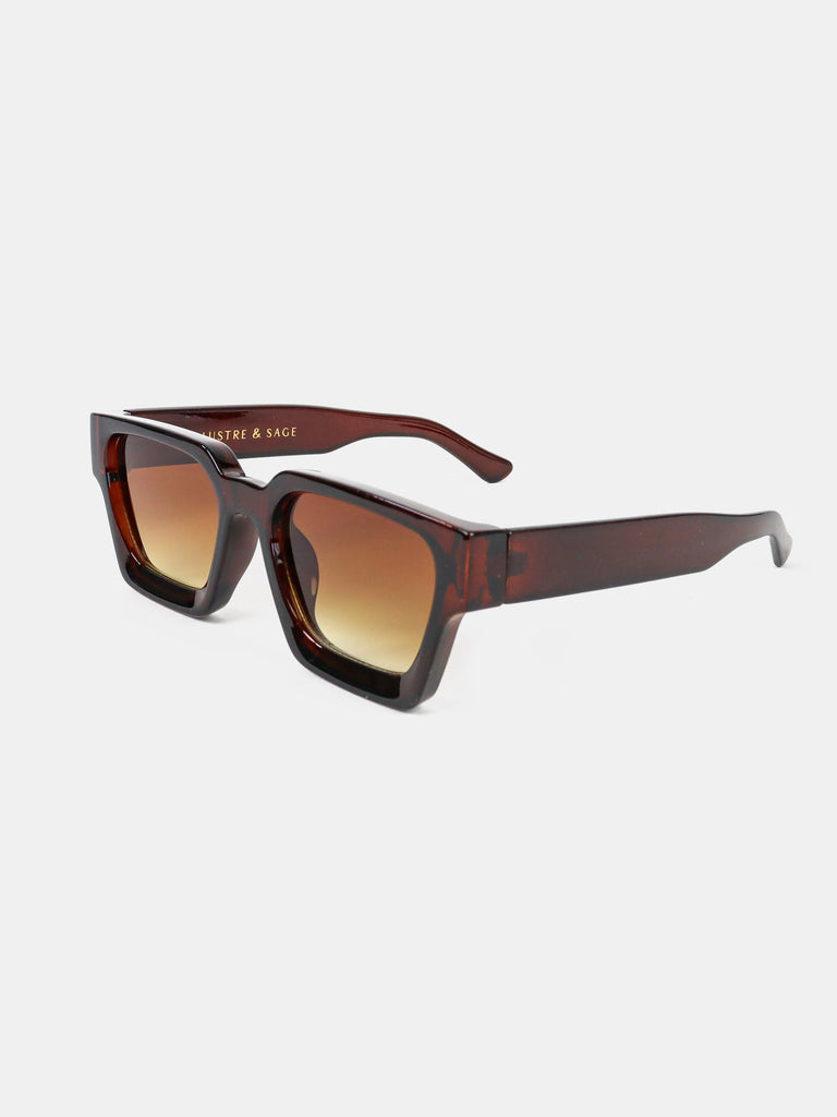 Josie Rectangular Sunglasses - Dark Brown