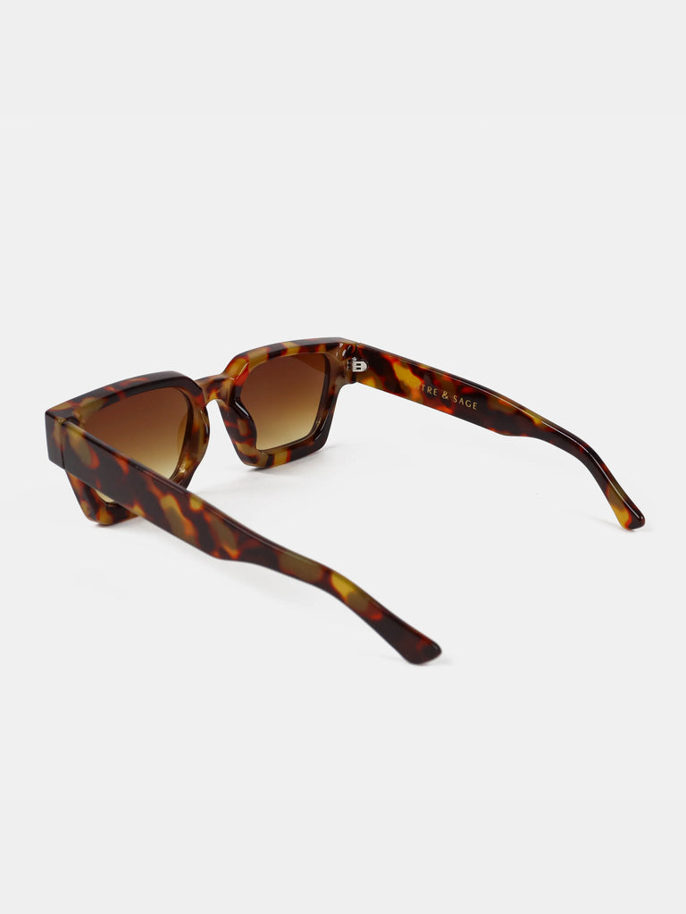 Josie Rectangular Sunglasses - Dark Tort