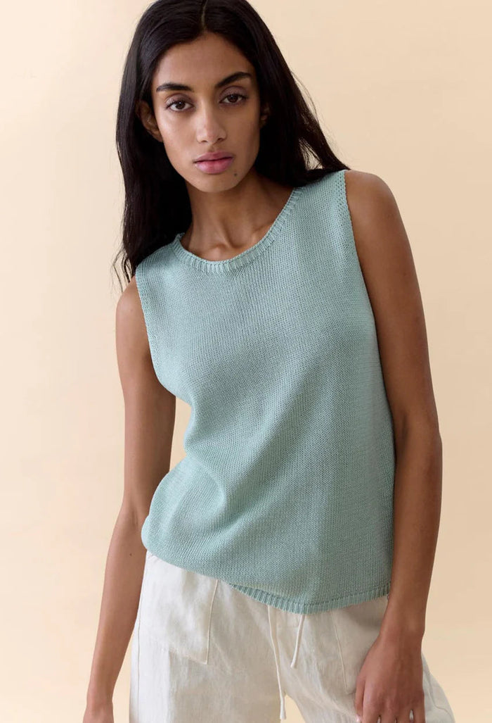 Little Lies Spring tank top duck egg blue
