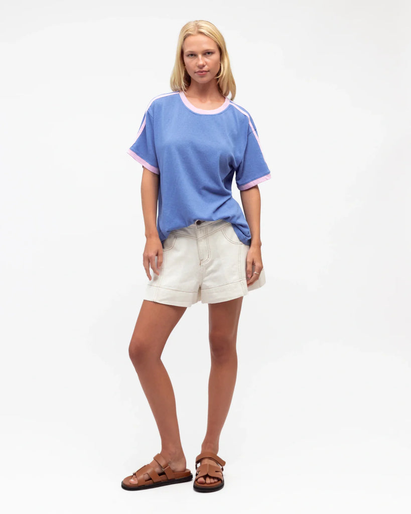 Paper Heart Oversized Easy Tee - Retro Blue