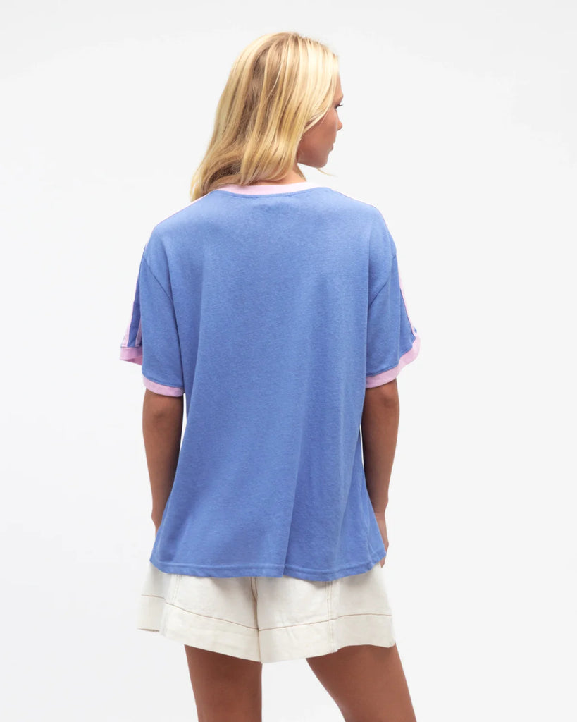 Paper Heart Oversized Easy Tee - Retro Blue