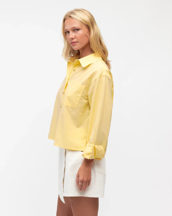 Betsy Cotton Shirt - Butter Yellow - Betty Lane 