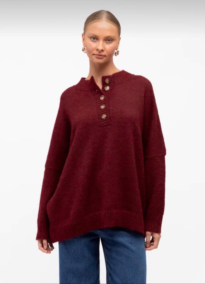 Otto Knit Sweater - Wine - Betty Lane 