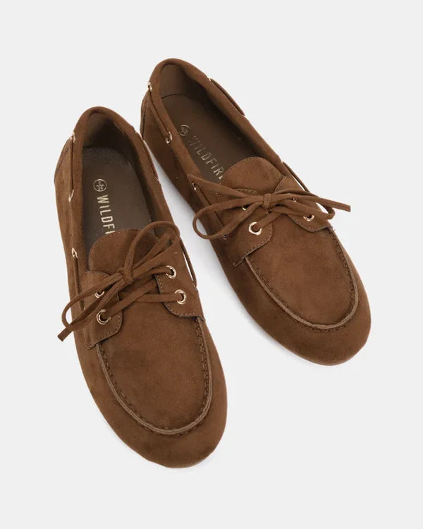 WREN SUEDE LOAFERS - CHOCOLATE - Betty Lane 