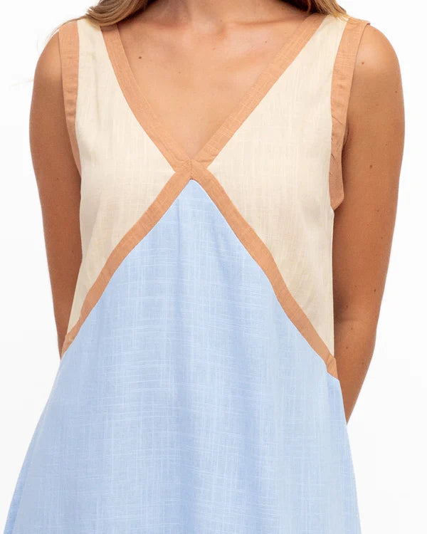 Riley Linen Dress - Sky Blue