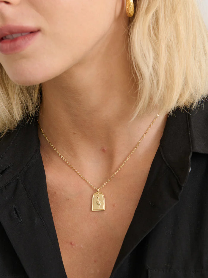 Sun Charm Necklace - 18K gold plated