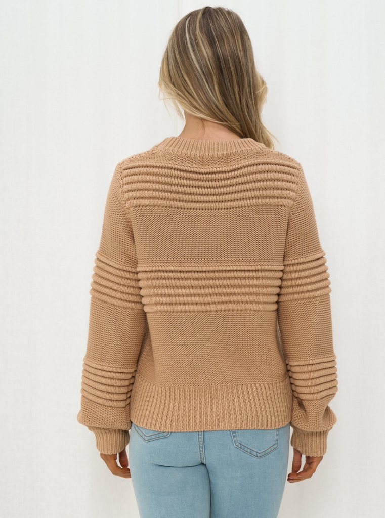 Brown Cotton Knit Sweater