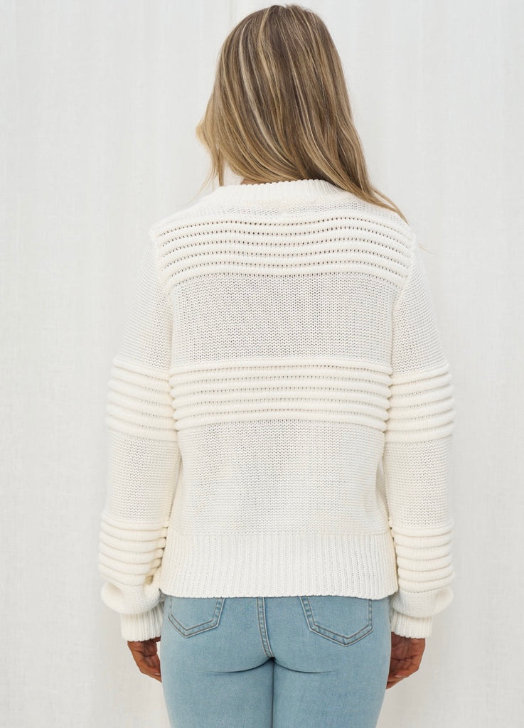 June Knit Sweater - White