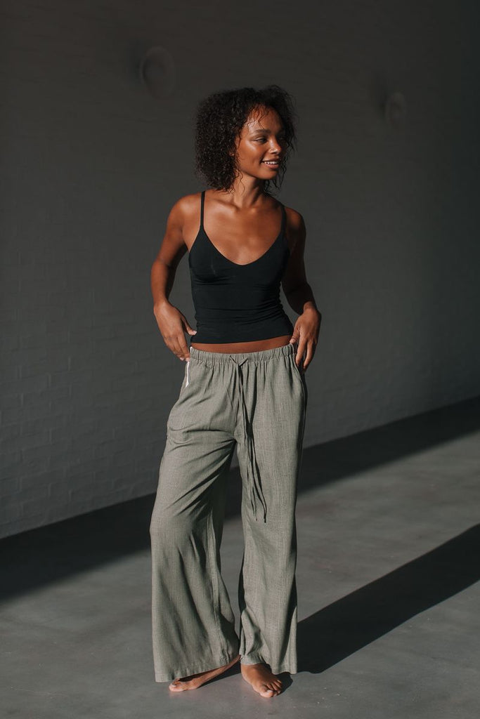 Junie Linen Pants - Khaki