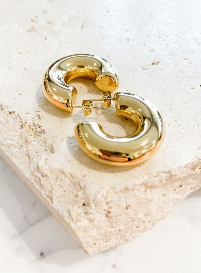 Gold plated loop earrings