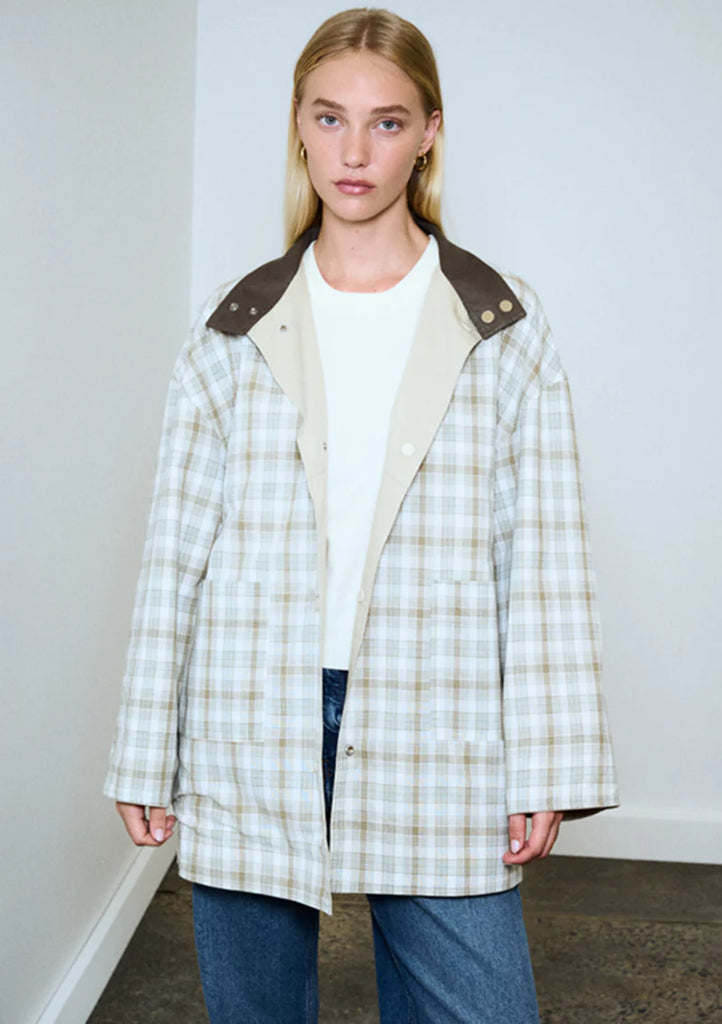 Rylan Reversible Parka - Stone - Betty Lane 