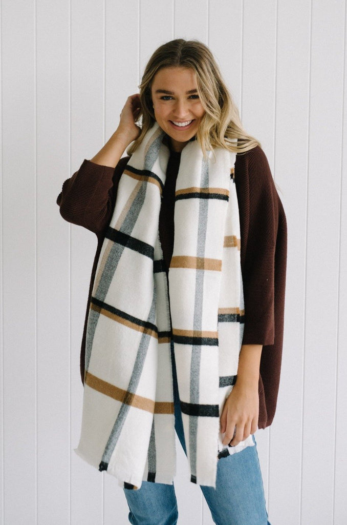 Parker Scarf - White - Betty Lane 