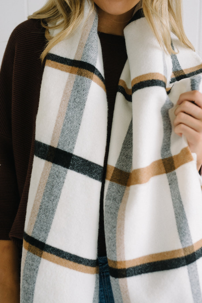Parker Scarf - White - Betty Lane 